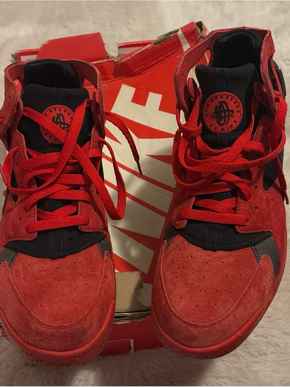 Nike Red and Black High-Top Sneakers